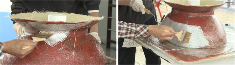 玻璃鋼模具增強(qiáng)層制作:45°鋪設(shè)法